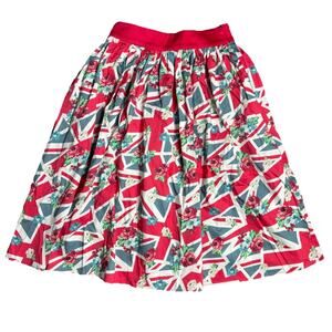 Disney Dress Shop Epcot United Kingdom Skirt Women's XS UK Flag Floral WDW NWT